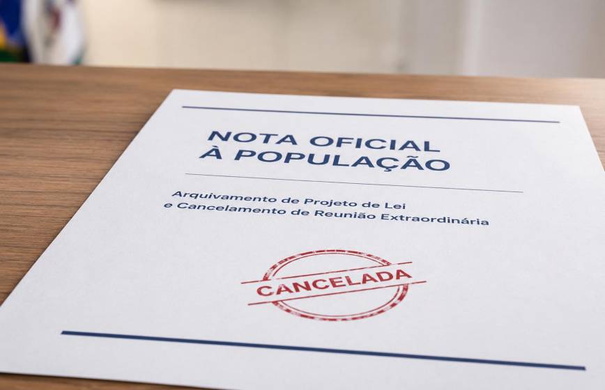 Arquivamento de Projeto de Lei cancela Reunião Extraordinária